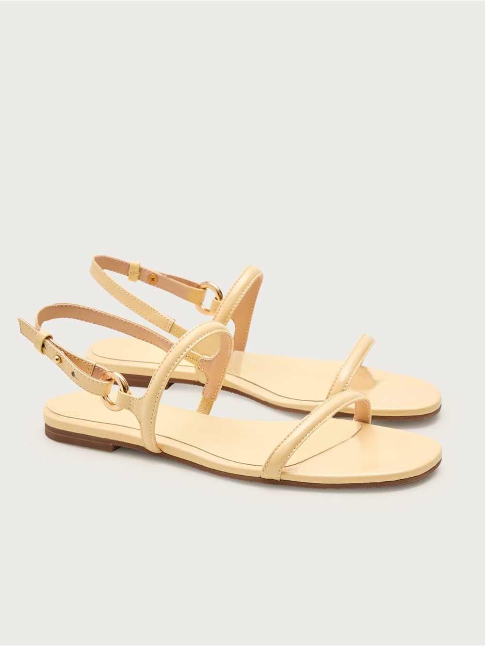 J. Crew Audrey Butter Yellow Patent Leather Sandals New in Box